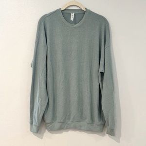 ALO Yoga Soho pullover in teal seafoam size small